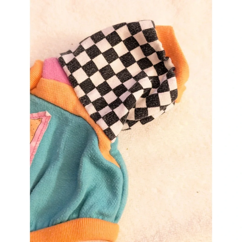 Vintage CPK Kids Doll Jacket Shirt Top Clothes Outfit Checkerboard Neon Retro...